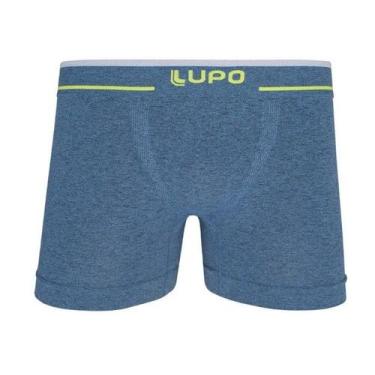 Imagem de Cueca Adulto Boxer Sem Costura Plus Cós Uni Faixa Lupo 17800, Az, XG