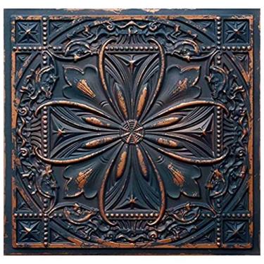 Imagem de From Plain To Beautiful In Hours Telha de teto DCT10 Milan PVC 6,5 x 5,5 m (capas/100 m²), ouro grafite, 25 peças