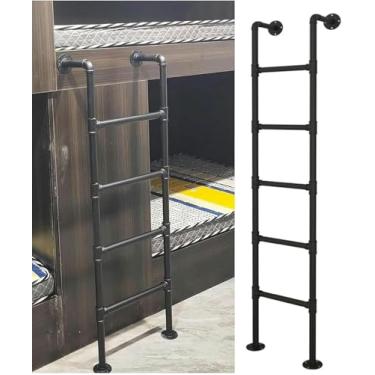 Imagem de Escada de porão de saída, escada de sótão para beliche, poço de janela/escadas do sótão escadas de saída, escadas de escalada, escada de degraus de metal para armazém no porão, paredes externas