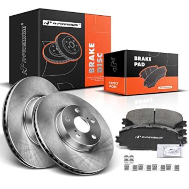 Imagem de A-Premium Rotores de Freio A Disco Dianteiro de 10,83"(275 Mm) + Kit de Pastilhas de Cerâmica Compatível com Modelos Selecionados Pontiac, Scion e Toyota - Vibe 2009-2010, Xd 2008-2014, Corolla 2009-2