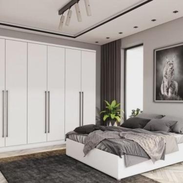 Imagem de Quarto Casal Completo com Cama Mônaco e Guarda Roupa 6 Portas 8 Gavetas Sevilla