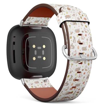 Imagem de Pulseira de couro compatível com Samsung Galaxy Watch 6/Classic, Galaxy Watch 5/PRO, Galaxy Watch 4 Classic, pulseira de couro (ovos de coelhos de Páscoa)