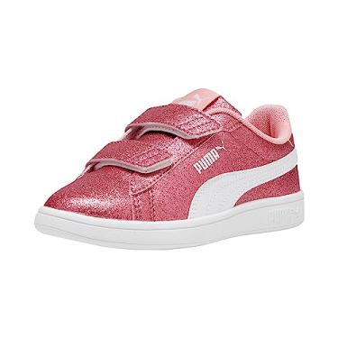 Imagem de PUMA Tênis infantil unissex Smash 3.0 de couro com gancho e laço, Smoothie de pêssego - branco puma, 13 Little Kid