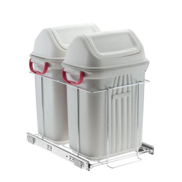 Imagem de Lixeira 20l Dupla Deslizante Cromada 2701 - Schmitt
