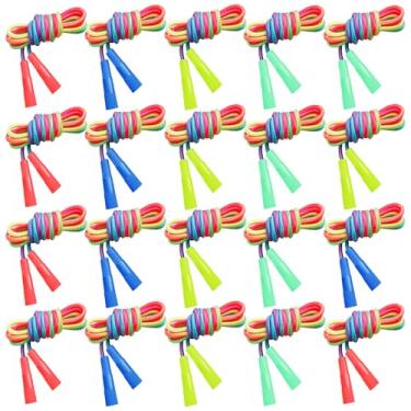 Imagem de Extrapins Pacote com 10 cordas de pular arco-íris para meninos e meninas, corda de pular infantil de 2,2 m (20 peças)