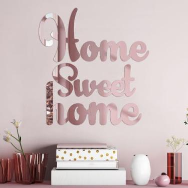 Imagem de Espelho Decorativo Home Sweet Home Rosé - Inove Papéis de Parede
