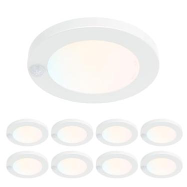 Imagem de ZAGO Luminária De Teto Led De 6 Polegadas, 120 V, Com Fio, Sensor De Movimento Pir, 15 W, 980 Lúmens, Irc> 80, 5 Cct Comutável Para Armário, Lavanderia, Garagem, Despensa, Local Úmido, Etl, Branca,
