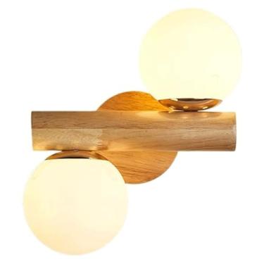 Imagem de Luminária de parede dupla estilo fazenda vintage de meados do século 5W, com base de personalidade, simplicidade, para quarto, sala de estar, corredor, estudo, escadas, cozinha (Forma 1)