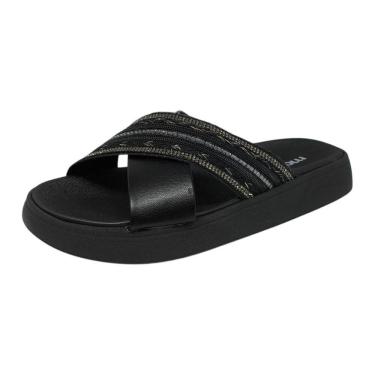 Imagem de Chinelo Feminino Slide Conforto Brilho Estilo Moleca
