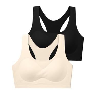 Imagem de SALIA GIRL Sutiãs de Treino para Raparigas dos 10 aos 16 Anos - Design Racerback sem Costuras com Espuma Macia Amovível