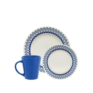 Imagem de Aparelho de Jantar e Lanche 12 Peças Biona Grécia Cerâmica Estampado