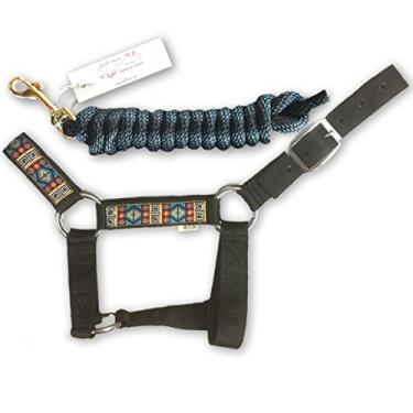 Imagem de HalterUp Cabides de cavalo em miniatura e cordas de chumbo (pacote com 2 itens) disponíveis em 10 cores (preto, grande)