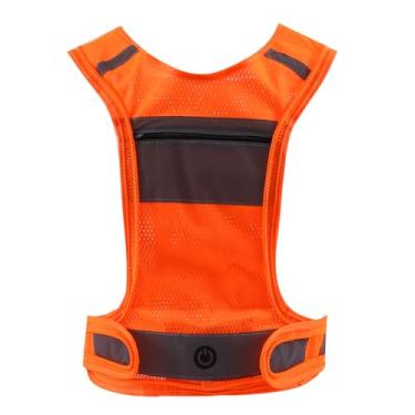 Imagem de Shaiensaftey Colete refletor de segurança LED, refletor de corrida recarregável por USB com bolso de armazenamento, colete ajustável