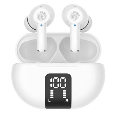 Imagem de Fones de ouvido tradutor de voz em tempo real com suporte para tradutor online bidirecional em 144 idiomas com aplicativo compatível com iOS e Android, ideal para viagens e negócios (branco)