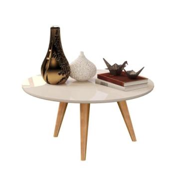 Imagem de Mesa Centro retro Decorativa para sala Dubai com pés palito em madeira cores (OFF WHITE)