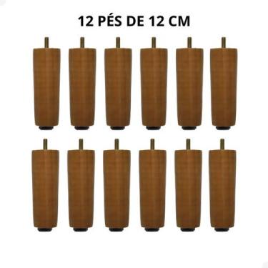 Imagem de Kit 12 Pés De Madeira Cama Box 12cm Casal King - Beto Móveis