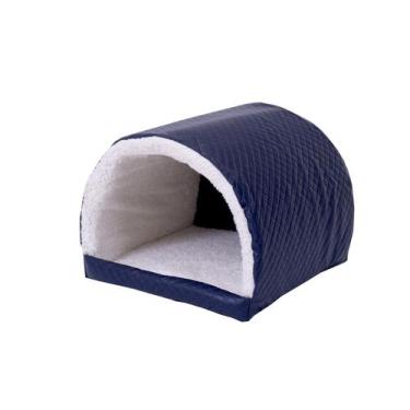 Imagem de Cama Pet para cachorro ou gato Iglu Sherpa Impermeavel Marinho - Decco