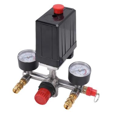 Imagem de Válvula de Controle Chave de Pressão do Compressor de Ar, 240V 15A Monitor e Ajuste Precisa, Durabilidade Longa para Compressor de Ar de 90 a 120 Psi, Alta Pressão de Precisão