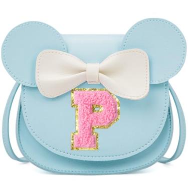 Imagem de OYLOLA Presentes De Aniversário Para Meninas 3, 4, 5, 6, 7 E 8 Anos, Bolsa Infantil Com Inicial, Azul P
