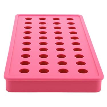 Imagem de Bandeja de Cubos de Gelo, 40 Buracos Fabricantes de Bola de Gelo Flexíveis Bandeja de de Cubos de Redonda Circular de para Bar, Hotel, Restaurante Uso de (Rose Red)