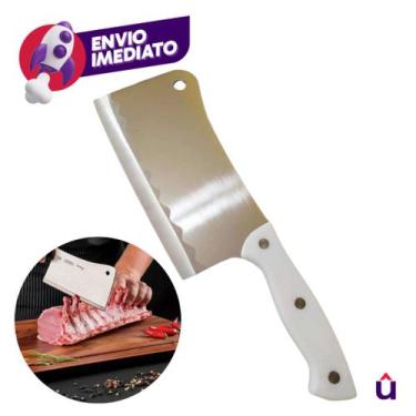 Imagem de Kit Cutelo Machadinha Inox 6 Profissional Chef Facão Cozinha Açougueir