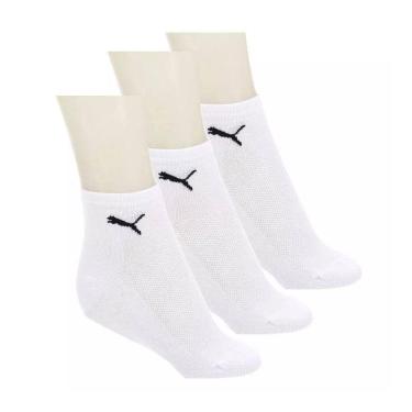 Imagem de Kit 3 Meias Puma Cano Médio Tamanho 34-39 Branca