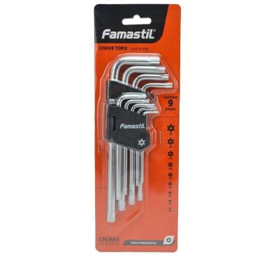 Imagem de Jogo Chave Torx Em Aço Cromo Com 9 Peças Famastil