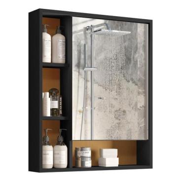 Imagem de Armário Espelheira Suspenso Aéreo Para Banheiro Nichos Olímpia - LOJAS