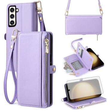 Imagem de Asuwish Capa de telefone para Samsung Galaxy S23 Plus S23+ 5G capa carteira com protetor de tela e alça de pulso compartimento para cartão acessórios para celular S23plus 23S + S 23 23+ SM-S916U 16.8