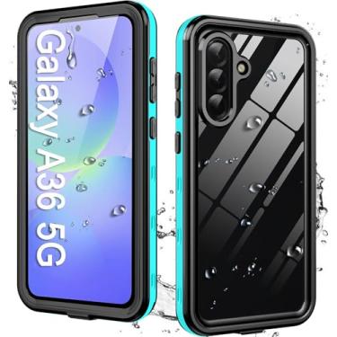 Imagem de Capa para Samsung Galaxy A36 5G com protetor de tela integrado, à prova d'água, resistente, subaquática, à prova de poeira, à prova de choque, à prova de quedas, capa protetora para Samsung A36 5G