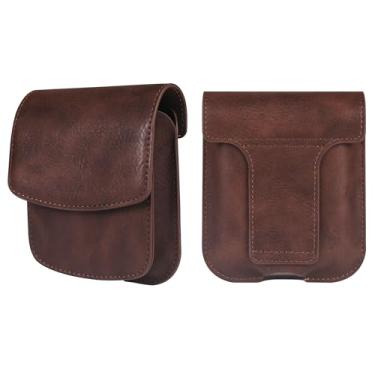Imagem de Bolsa de couro com clipe de cinto para celular compatível com Samsung Galaxy Z Flip 7 6 5 4 3 2 1, capa de cinto para celular com cintura magnética pochete compatível com Motorola Razr 5G/Razr 40 50