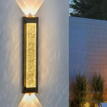 Imagem de Luminária de parede LED moderna para uso externo IP65 à prova d'água para varanda externa luminária de parede de acrílico de alumínio para uso interno/externo para cerca jardim terraço varanda (luz