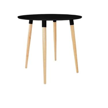 Imagem de Mesa Jantar Redonda Ayme 90cm Pé Palito Suporte Canhão (Preto)