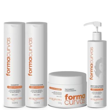 Imagem de Kit Shampoo, Condicionador, Máscara e Creme Ondas Formas e Curvas | Acquaflora