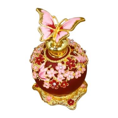 Imagem de FashionCha Frasco de perfume de vidro vazio, frasco de óleo essencial portátil multiuso de 25 ml, de perfume recarregável para meninas, Vermelho