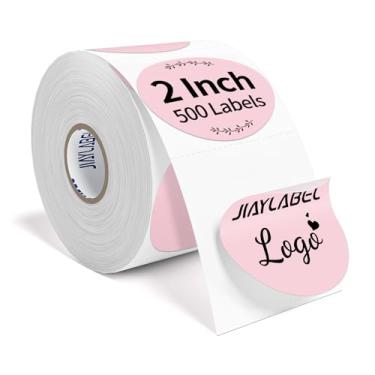 Imagem de JIAYLABEL Etiquetas Térmicas Circulares Para Impressão, Adesivos Coloridos De 2" Impressora, Papel Adesivo Crianças, Sala Aula, Venda Garagem, Preço, Logotipo Comercial Personalizado, 500 Etiquetas/