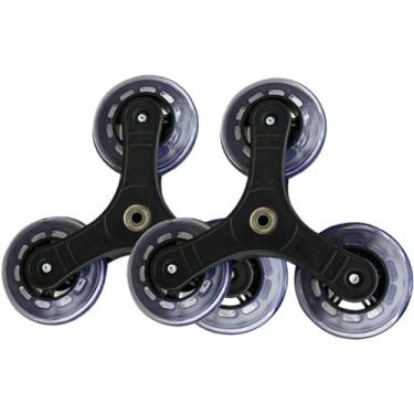 Imagem de YUNDING 2Pcs Carrinho de Compras Escada de Escalada Roda Triangular Substituição Rodízios Carrinho de Compras de Supermercado Três Rodas Escada de Escalada Roda Ferragens Domésticas