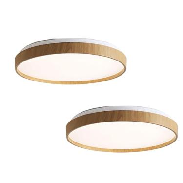 Imagem de KIT 2 Plafon Luminária LED de Sobrepor Space 38cm com Efeito Estrelado Branco Madeira – Multicolor (Frio, Neutro, Quente) – 30W 2400lm – Para Salas, Quartos, Ambientes Internos