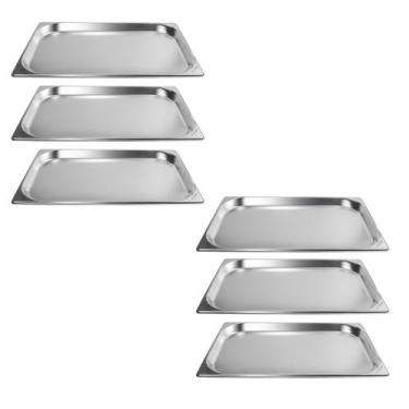 Imagem de Kit Seis Cubas Gastronomica Padrão Gn 1/1 40mm Inox Weck
