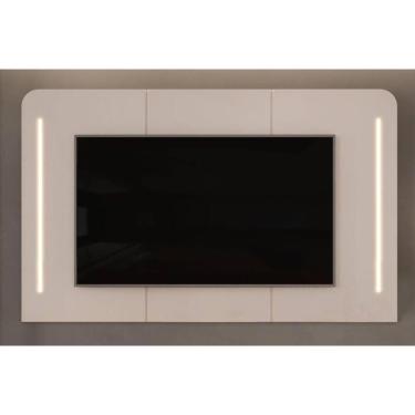 Imagem de Painel Home P-tv Até 75 Polegadas Atlas 100% Mdf C- Led 218x135cm Off White - Dj Móveis