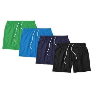 Imagem de Kit 4 Shorts Masculino Liso Básico Bermuda Tactel Água Praia Treino Academia Corrida-Masculino