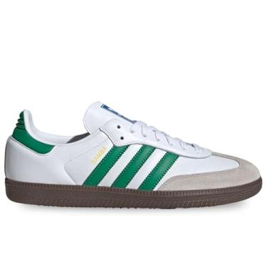 Imagem de adidas Originals Tênis de futebol masculino Samba, Branco/melhor escarlate/cor do fornecedor, 36