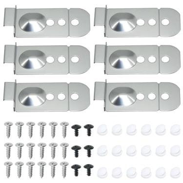 Imagem de 3 conjuntos de kits de suporte de instalação de lava-louças DD98-01051C, compatível com máquina de lavar louça específica, 6 suportes, 18 parafusos longos, 6 parafusos curtos, 18 tampas