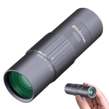 Imagem de Telescópio monocular 10 x 25, mini bolso pequeno, lente ED leve, BAK-4, à prova d'água para adultos