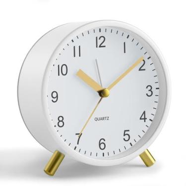 Imagem de Despertador analógico JALL Super Silent 10cm com luz noturna