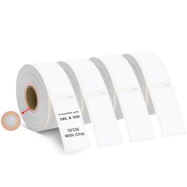 Imagem de Hehua Etiqueta de 2,5 cm x 2-1/20.3 cm compatível com DYMO Labelwriter 5XL 550 4XL 450 30336 com chip RFID, códigos de barras FNSKU etiquetas de endereço de retorno, 25 mm x 54 mm, total de 2000