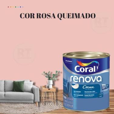 Imagem de Tinta Parede Rosa Claro Acrílica Fosca Coral Renova 800ml, ROSA QUEIMA