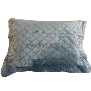 Imagem de Porta Travesseiro Plush Inove Liso 55 x 80 cm Azul Hedrons