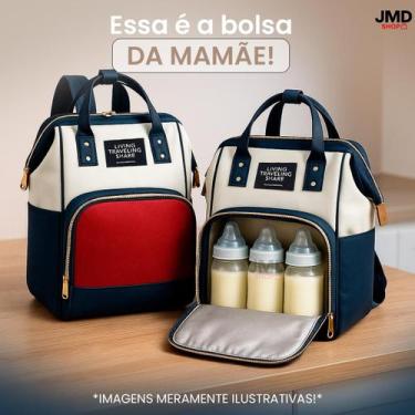 Imagem de Mochila Maternidade Térmica Impermeável Grande Com Bolso Frontal E Div