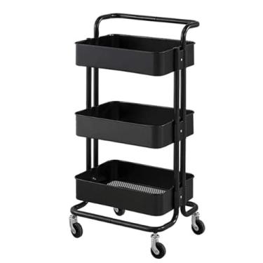 Imagem de Organizador de armazenamento de metal móvel carrinho utilitário organizador de armazenamento utilitário carrinho rolante unidade de armazenamento para rack de armazenamento de cozinha